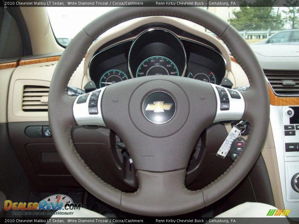2010 Chevrolet Malibu LT Sedan White Diamond Tricoat / Cocoa/Cashmere Photo #20