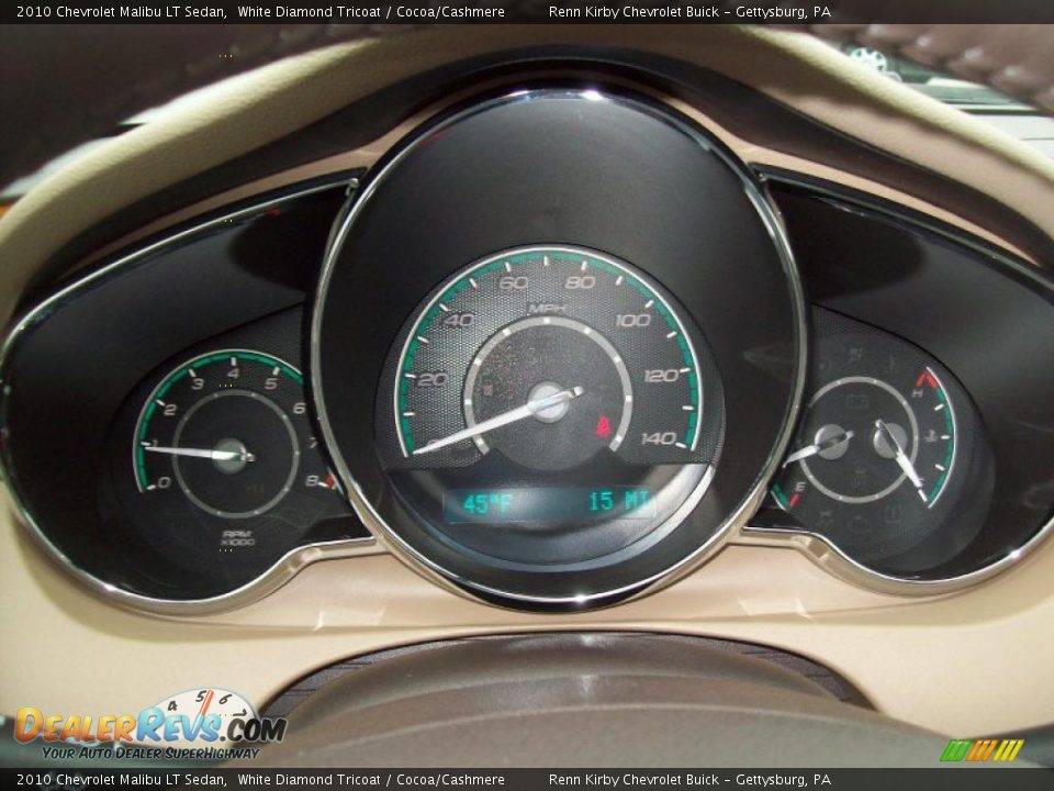 2010 Chevrolet Malibu LT Sedan White Diamond Tricoat / Cocoa/Cashmere Photo #21
