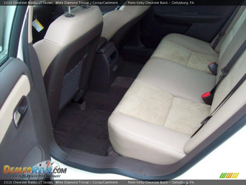 2010 Chevrolet Malibu LT Sedan White Diamond Tricoat / Cocoa/Cashmere Photo #26