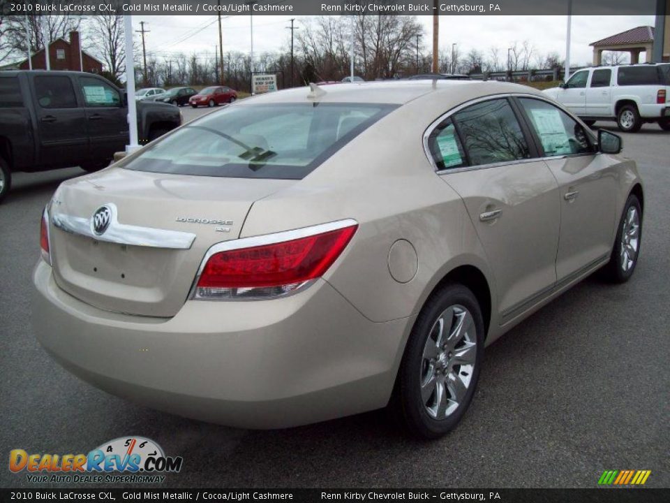 2010 Buick LaCrosse CXL Gold Mist Metallic / Cocoa/Light Cashmere Photo #3