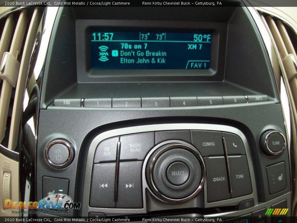 2010 Buick LaCrosse CXL Gold Mist Metallic / Cocoa/Light Cashmere Photo #16