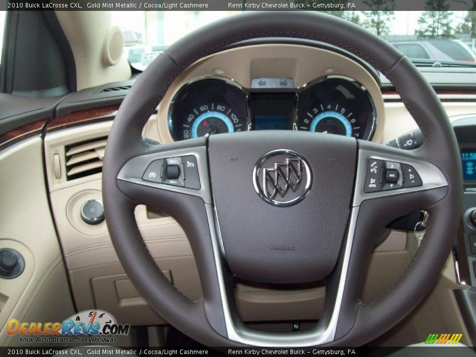 2010 Buick LaCrosse CXL Gold Mist Metallic / Cocoa/Light Cashmere Photo #22