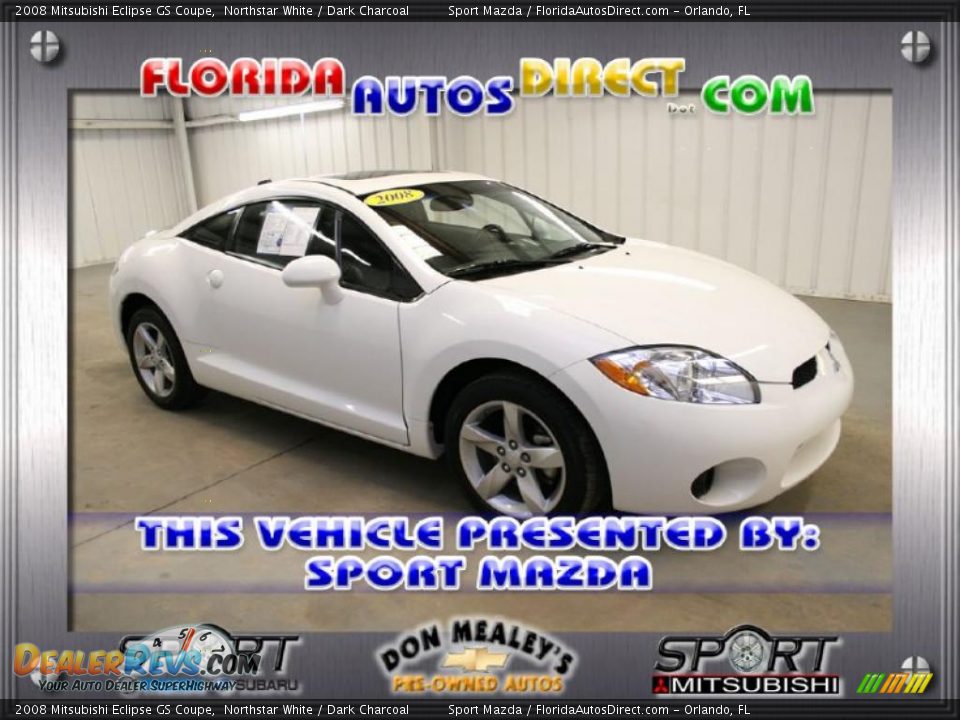 2008 Mitsubishi Eclipse GS Coupe Northstar White / Dark Charcoal Photo #1