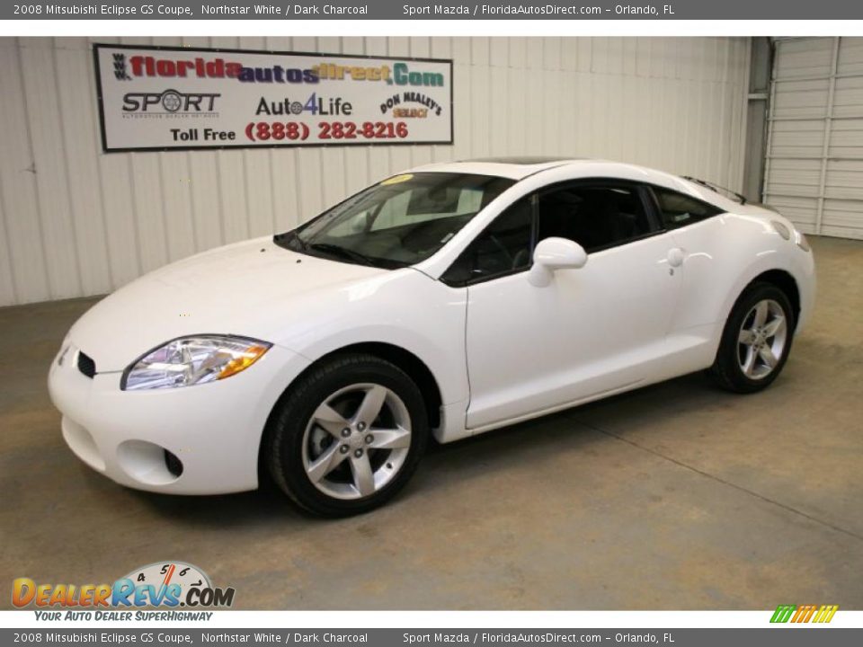 2008 Mitsubishi Eclipse GS Coupe Northstar White / Dark Charcoal Photo #4