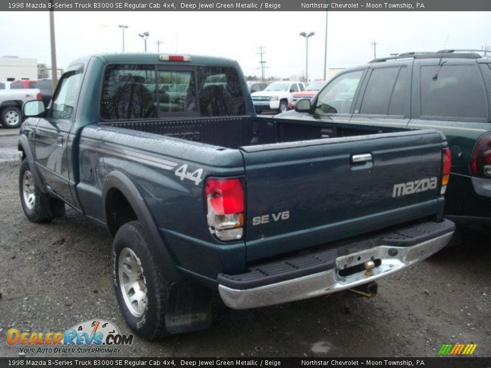 1998 Mazda B-Series Truck B3000 SE Regular Cab 4x4 Deep Jewel Green Metallic / Beige Photo #4