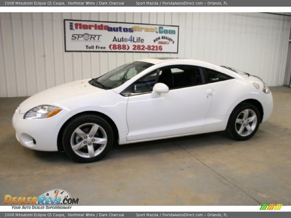 2008 Mitsubishi Eclipse GS Coupe Northstar White / Dark Charcoal Photo #8