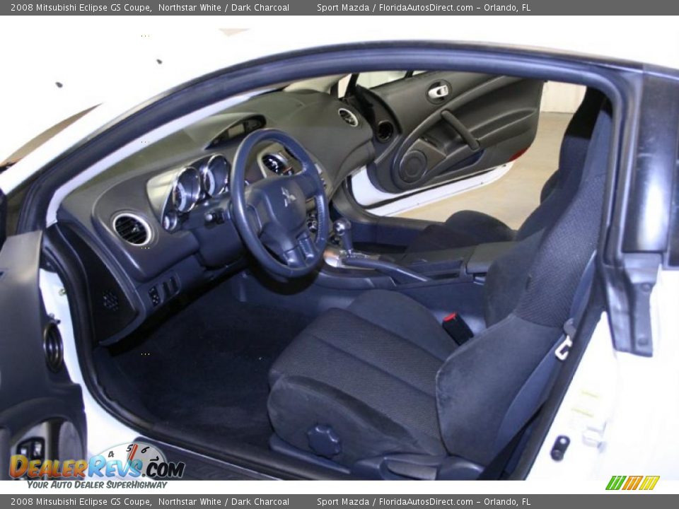 2008 Mitsubishi Eclipse GS Coupe Northstar White / Dark Charcoal Photo #12
