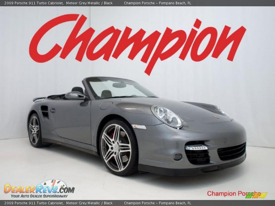 2009 Porsche 911 Turbo Cabriolet Meteor Grey Metallic / Black Photo #1