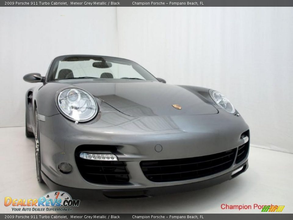 2009 Porsche 911 Turbo Cabriolet Meteor Grey Metallic / Black Photo #3