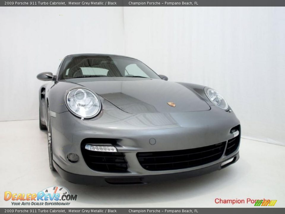 2009 Porsche 911 Turbo Cabriolet Meteor Grey Metallic / Black Photo #21