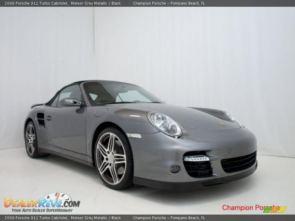 2009 Porsche 911 Turbo Cabriolet Meteor Grey Metallic / Black Photo #22