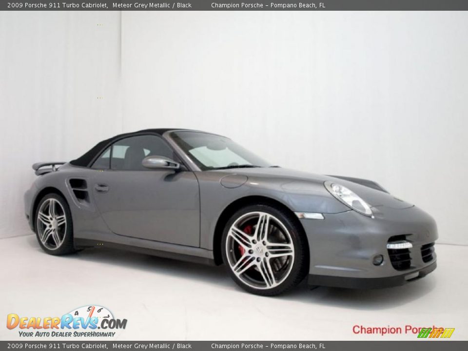 2009 Porsche 911 Turbo Cabriolet Meteor Grey Metallic / Black Photo #23