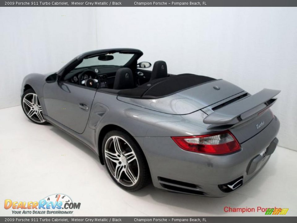 2009 Porsche 911 Turbo Cabriolet Meteor Grey Metallic / Black Photo #26