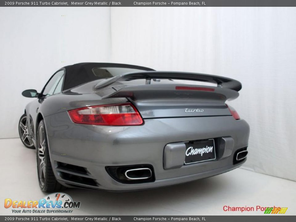 2009 Porsche 911 Turbo Cabriolet Meteor Grey Metallic / Black Photo #27