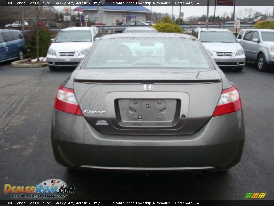 2008 Honda Civic LX Coupe Galaxy Gray Metallic / Gray Photo #3
