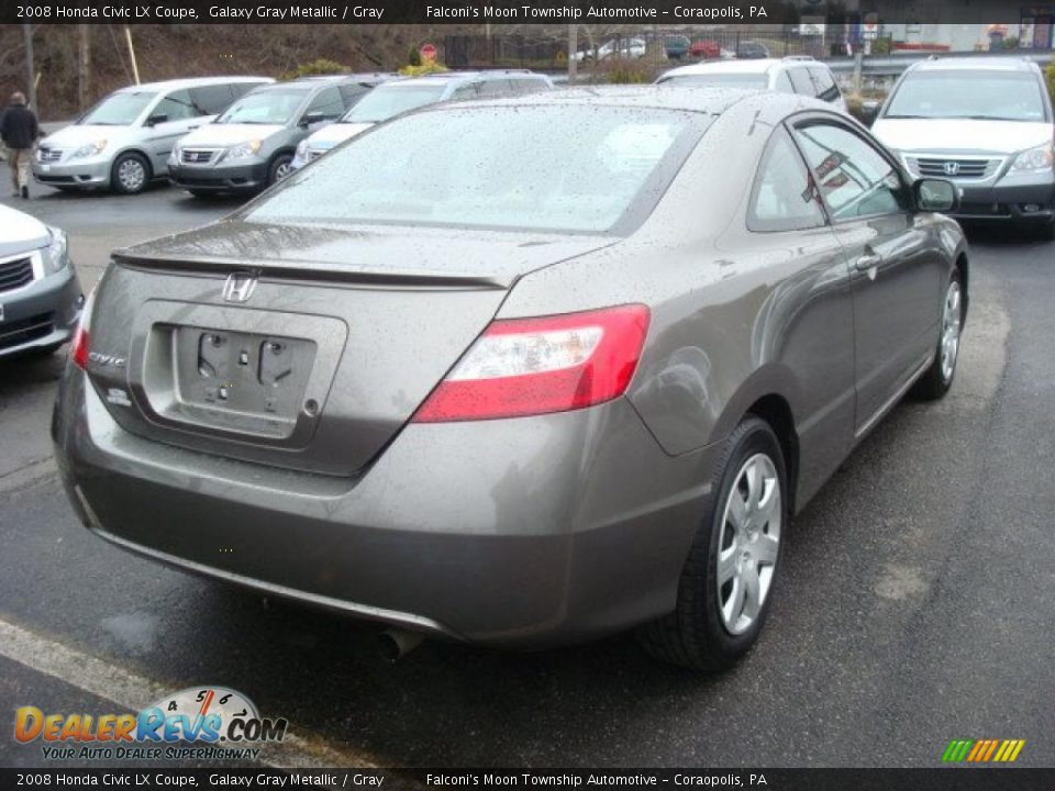 2008 Honda Civic LX Coupe Galaxy Gray Metallic / Gray Photo #4