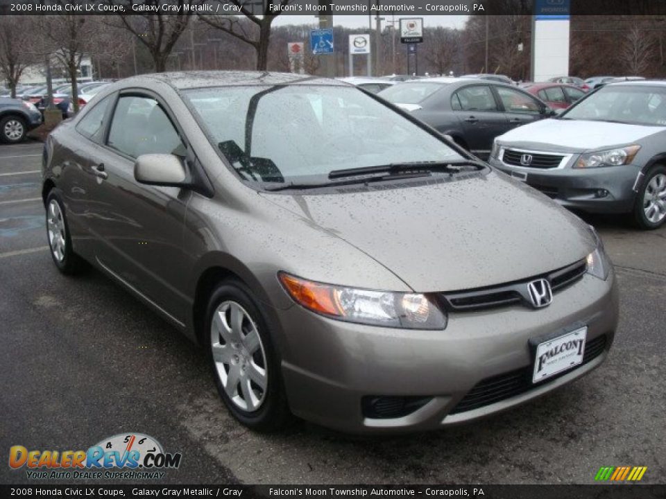 2008 Honda Civic LX Coupe Galaxy Gray Metallic / Gray Photo #5