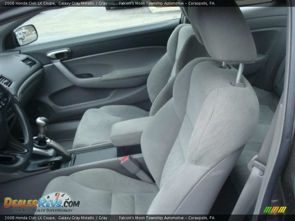 2008 Honda Civic LX Coupe Galaxy Gray Metallic / Gray Photo #8