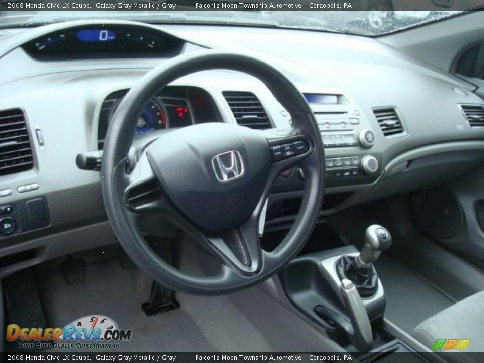 2008 Honda Civic LX Coupe Galaxy Gray Metallic / Gray Photo #10