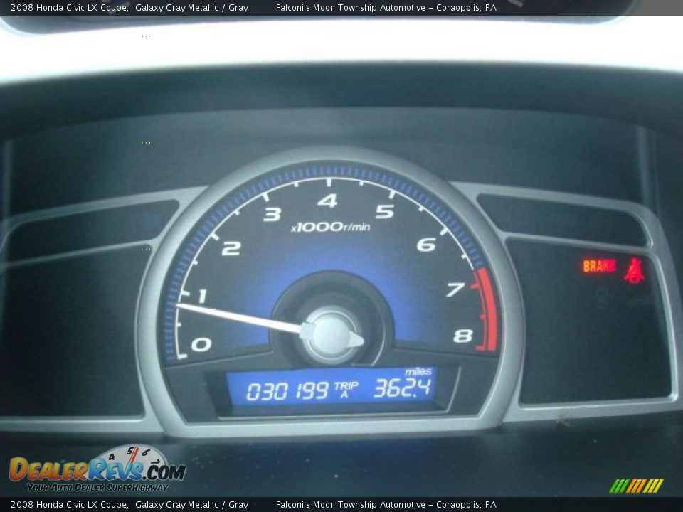 2008 Honda Civic LX Coupe Galaxy Gray Metallic / Gray Photo #15