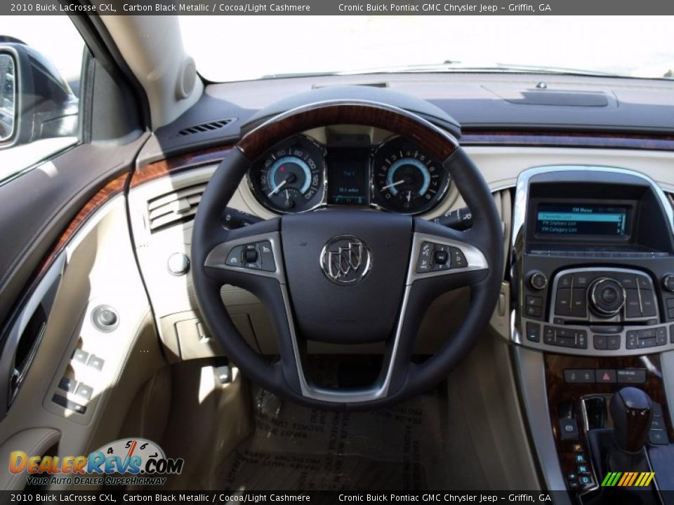 2010 Buick LaCrosse CXL Carbon Black Metallic / Cocoa/Light Cashmere Photo #17