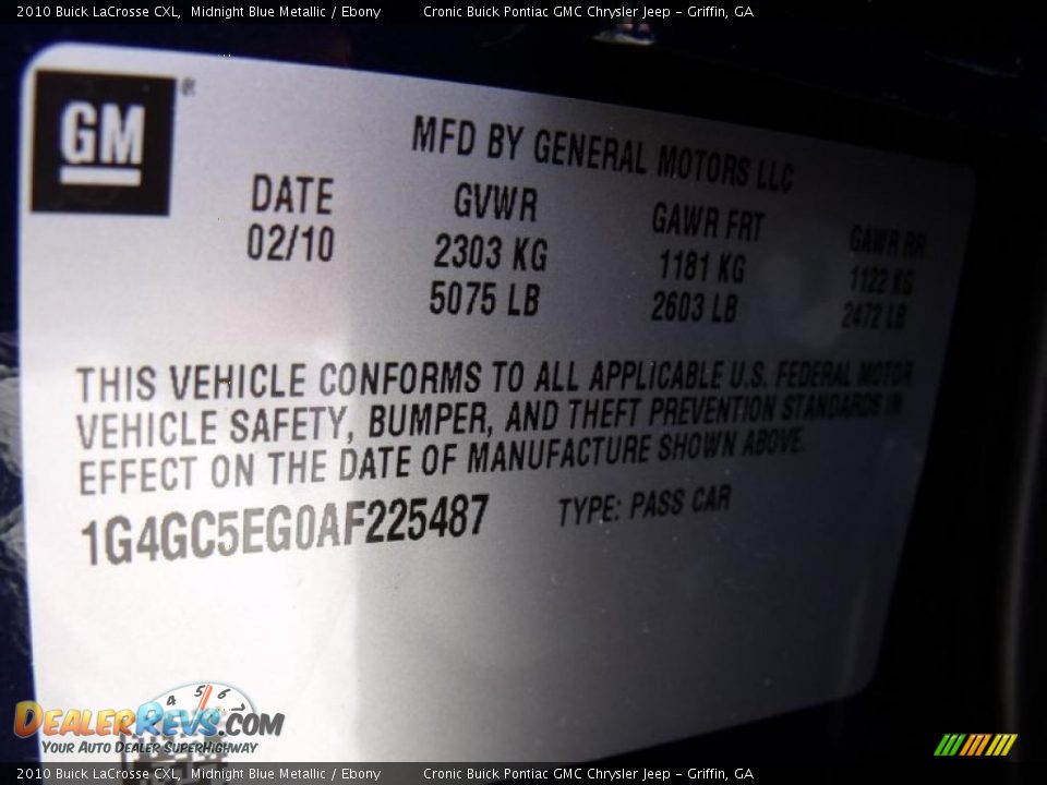 2010 Buick LaCrosse CXL Midnight Blue Metallic / Ebony Photo #22