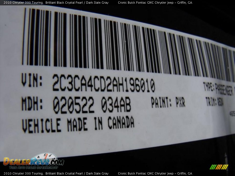 2010 Chrysler 300 Touring Brilliant Black Crystal Pearl / Dark Slate Gray Photo #20