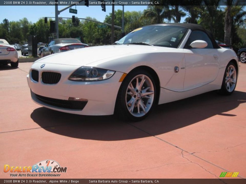 2008 BMW Z4 3.0i Roadster Alpine White / Beige Photo #1
