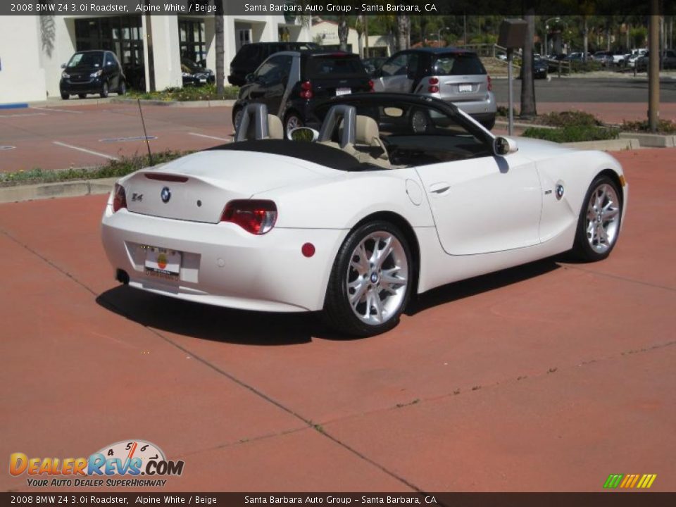2008 BMW Z4 3.0i Roadster Alpine White / Beige Photo #3