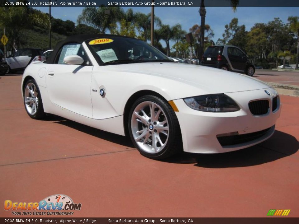 2008 BMW Z4 3.0i Roadster Alpine White / Beige Photo #5