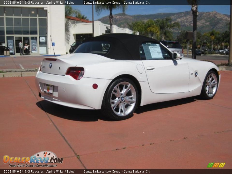 2008 BMW Z4 3.0i Roadster Alpine White / Beige Photo #6
