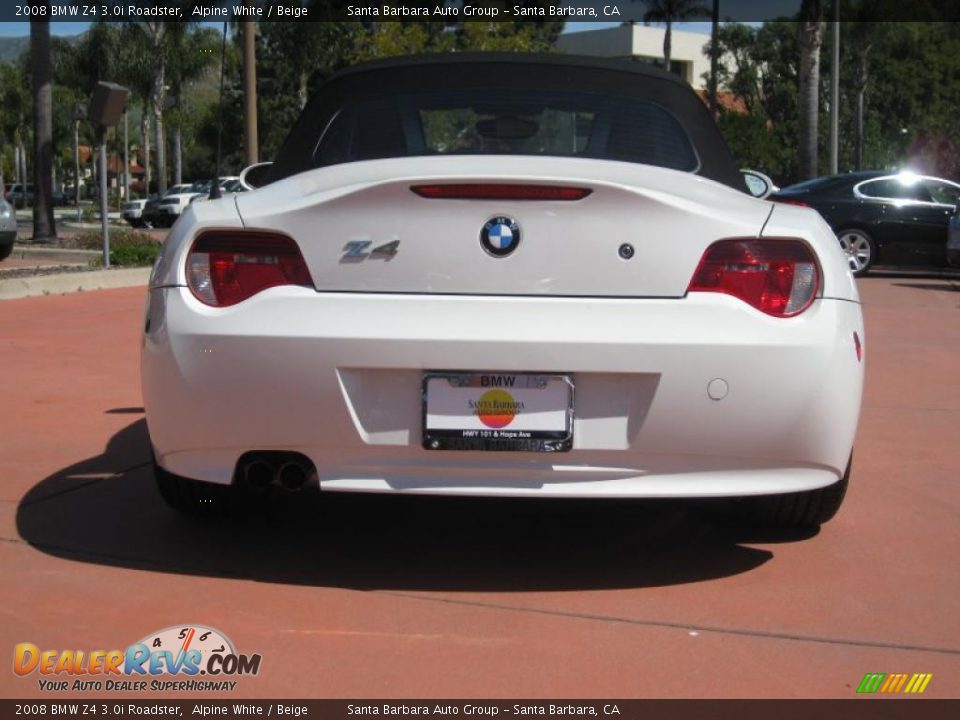 2008 BMW Z4 3.0i Roadster Alpine White / Beige Photo #7