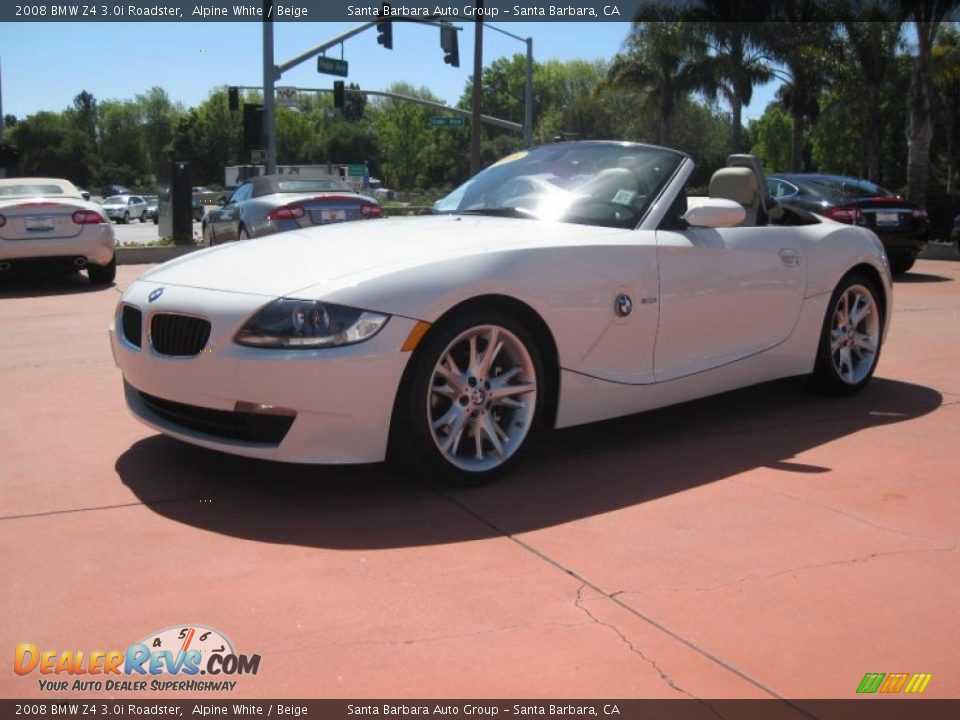 2008 BMW Z4 3.0i Roadster Alpine White / Beige Photo #8
