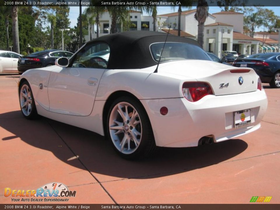 2008 BMW Z4 3.0i Roadster Alpine White / Beige Photo #9