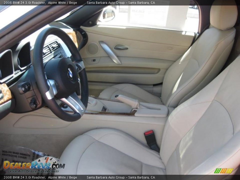2008 BMW Z4 3.0i Roadster Alpine White / Beige Photo #12
