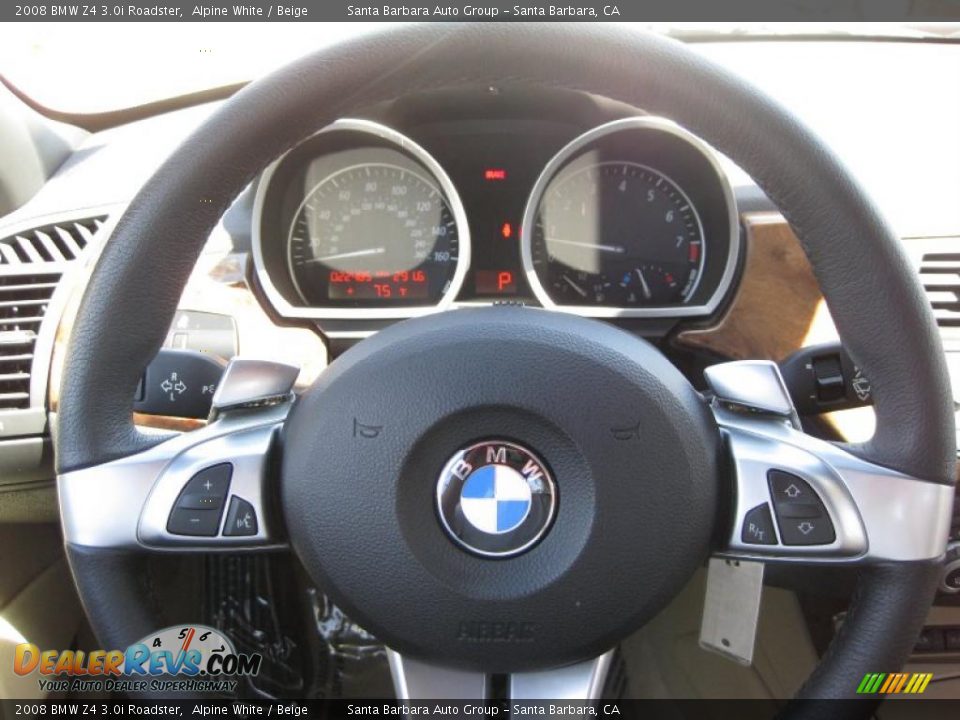 2008 BMW Z4 3.0i Roadster Alpine White / Beige Photo #14