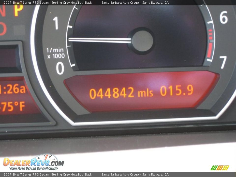 2007 BMW 7 Series 750i Sedan Sterling Grey Metallic / Black Photo #15