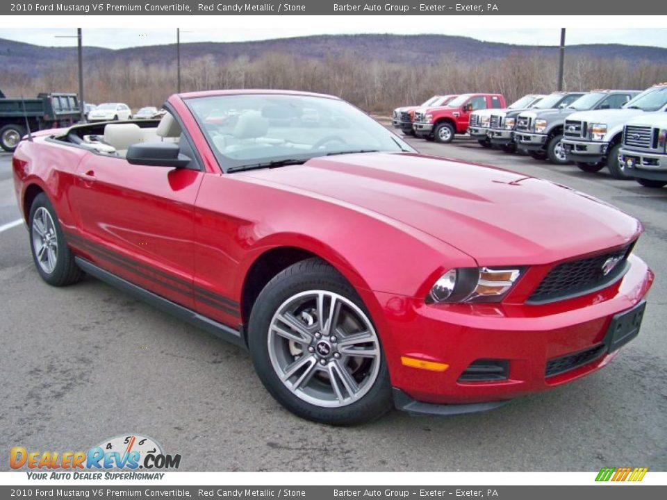 2010 Ford Mustang V6 Premium Convertible Red Candy Metallic / Stone Photo #3