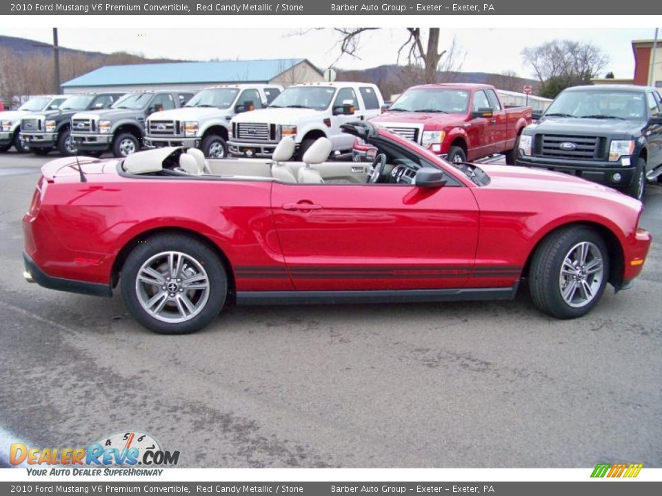 2010 Ford Mustang V6 Premium Convertible Red Candy Metallic / Stone Photo #4