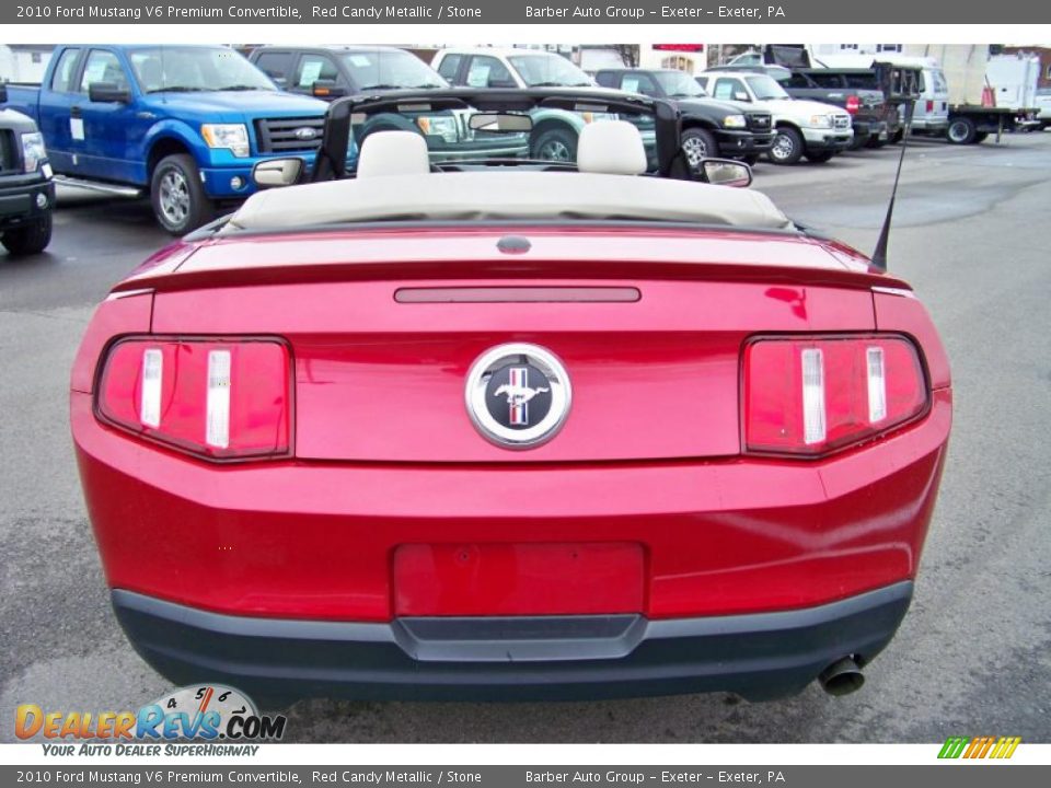 2010 Ford Mustang V6 Premium Convertible Red Candy Metallic / Stone Photo #6
