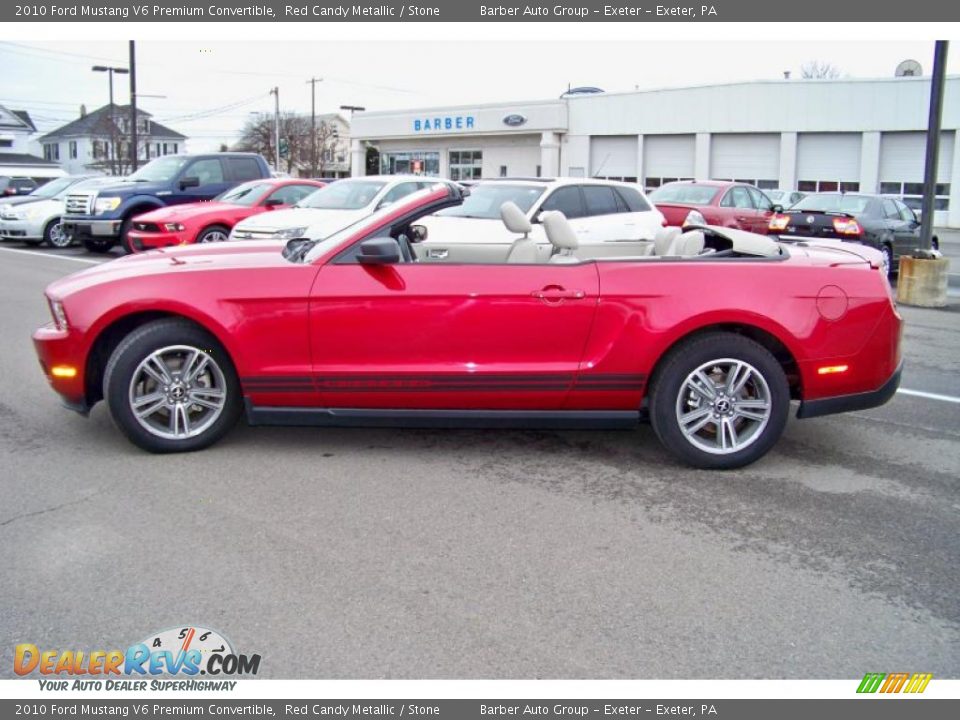 2010 Ford Mustang V6 Premium Convertible Red Candy Metallic / Stone Photo #8