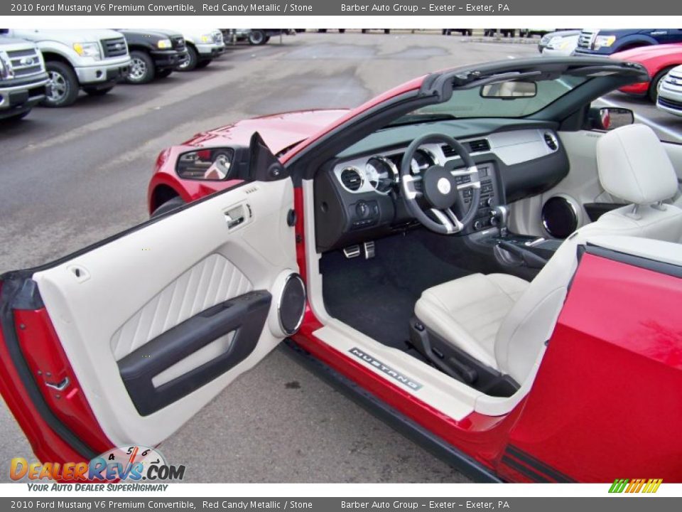 2010 Ford Mustang V6 Premium Convertible Red Candy Metallic / Stone Photo #11