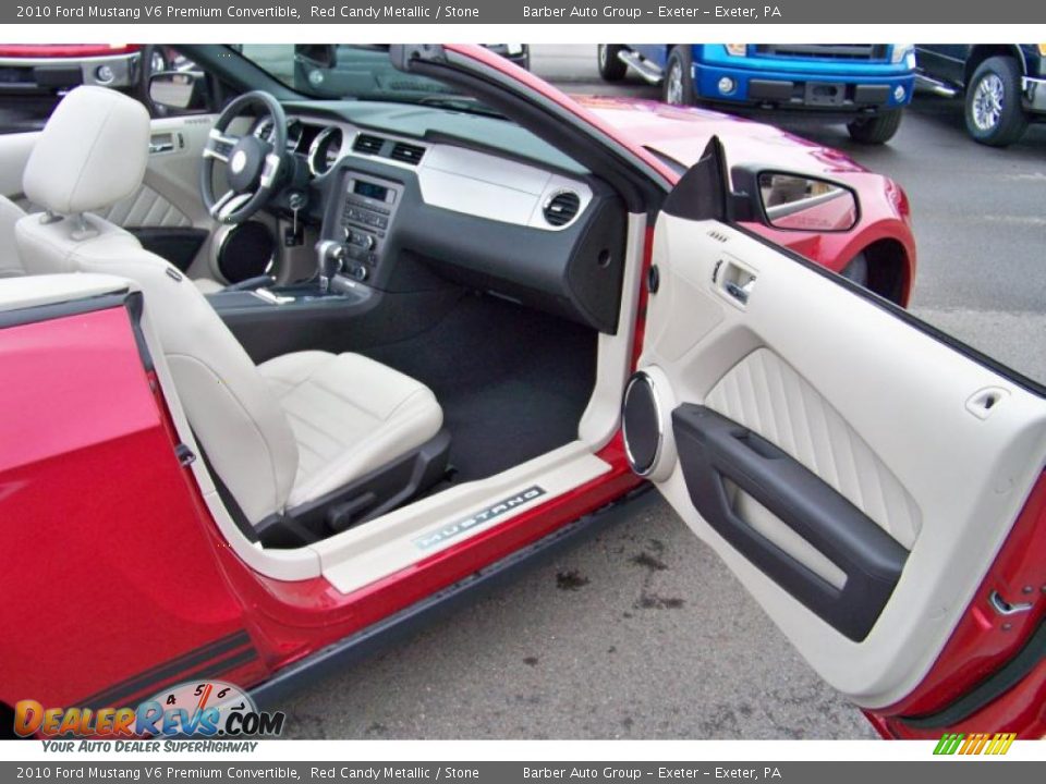 2010 Ford Mustang V6 Premium Convertible Red Candy Metallic / Stone Photo #15
