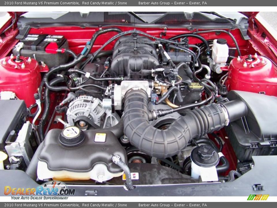 2010 Ford Mustang V6 Premium Convertible Red Candy Metallic / Stone Photo #22
