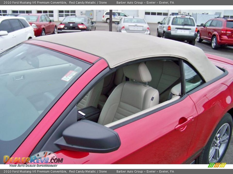 2010 Ford Mustang V6 Premium Convertible Red Candy Metallic / Stone Photo #23