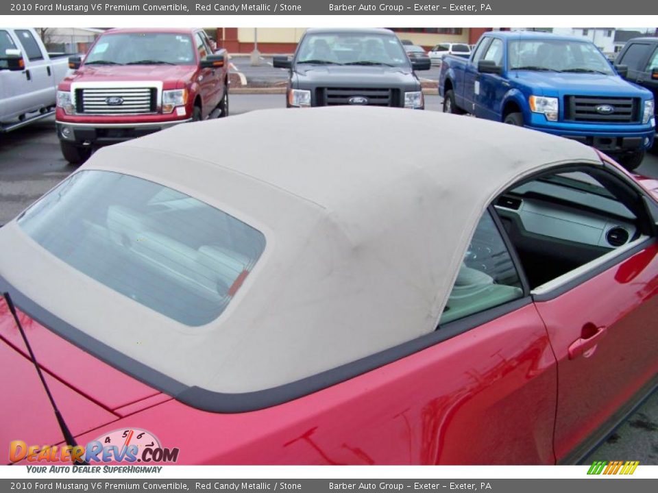 2010 Ford Mustang V6 Premium Convertible Red Candy Metallic / Stone Photo #25