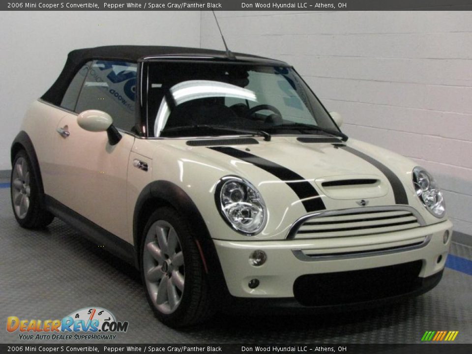 2006 Mini Cooper S Convertible Pepper White / Space Gray/Panther Black Photo #1