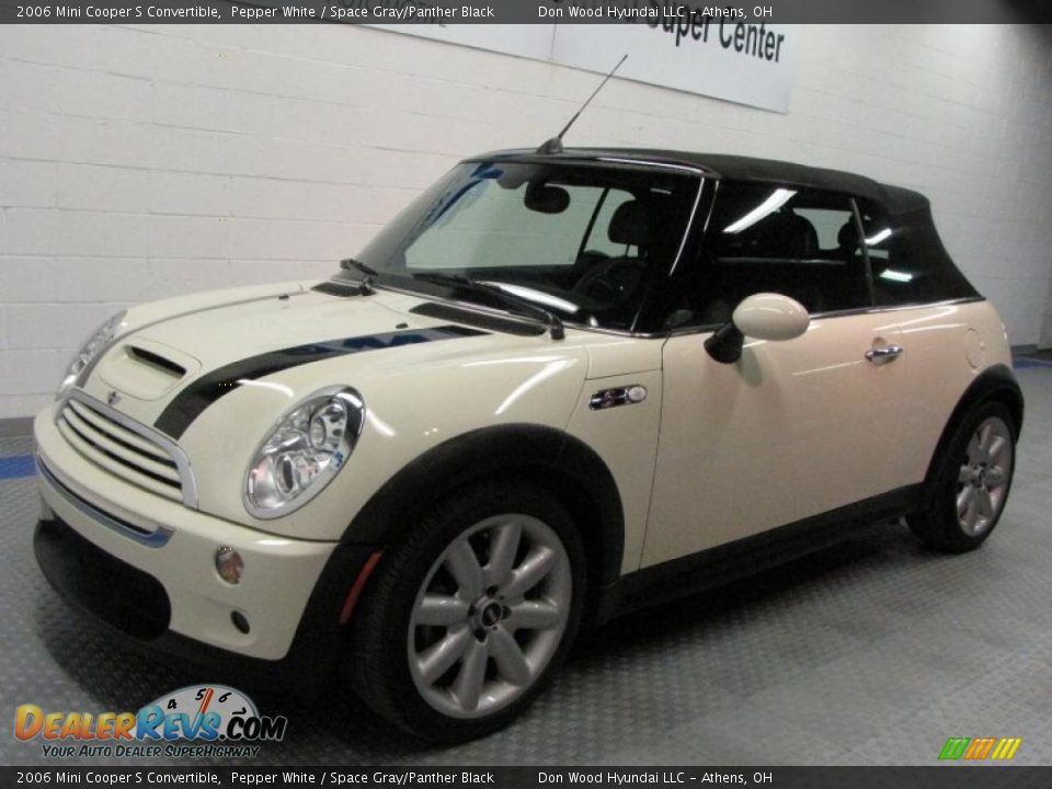 2006 Mini Cooper S Convertible Pepper White / Space Gray/Panther Black Photo #3