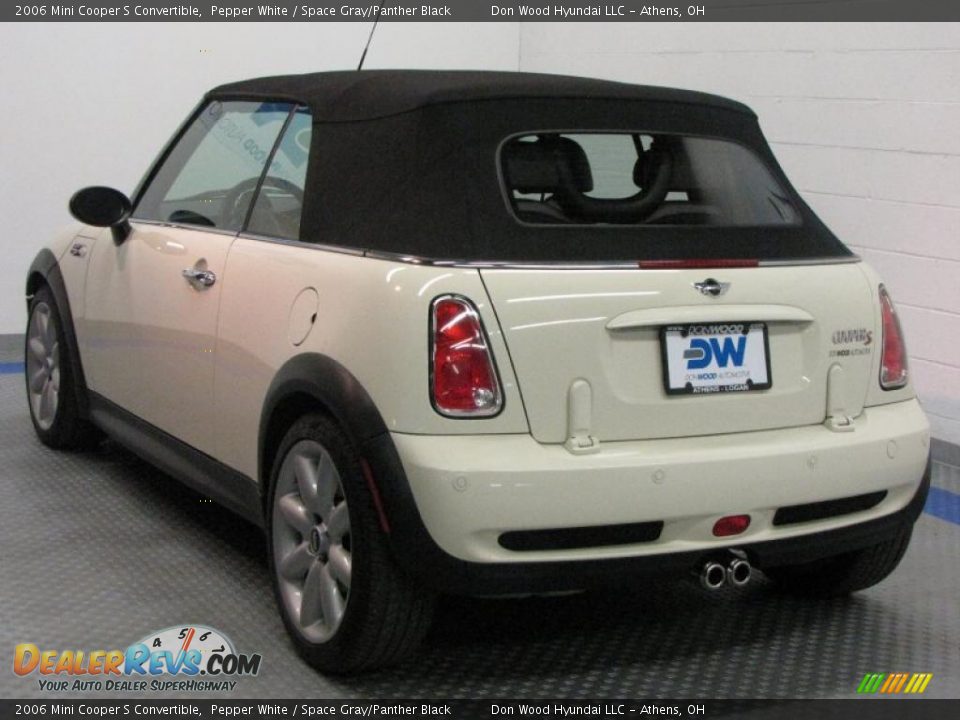 2006 Mini Cooper S Convertible Pepper White / Space Gray/Panther Black Photo #4