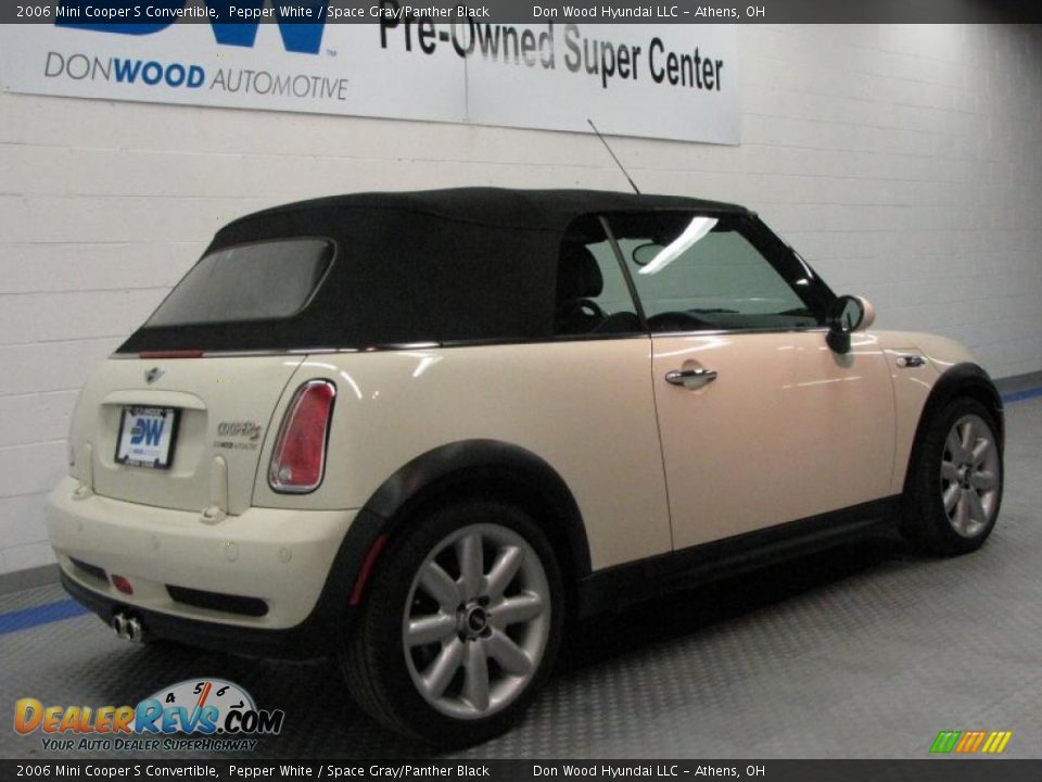 2006 Mini Cooper S Convertible Pepper White / Space Gray/Panther Black Photo #5